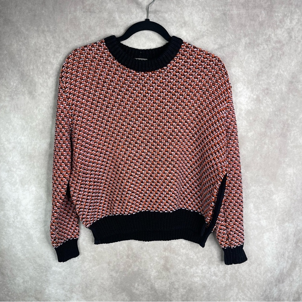 COS Crochet Knit‎ Multi Color Side Slit Sweater Women's Size S
